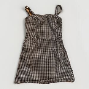 Hollister Women’s Black White Gingham Mini Dress Size M 16x23 Cotton Blend